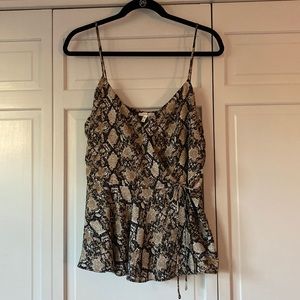 Snakeskin Print Wrap Tank